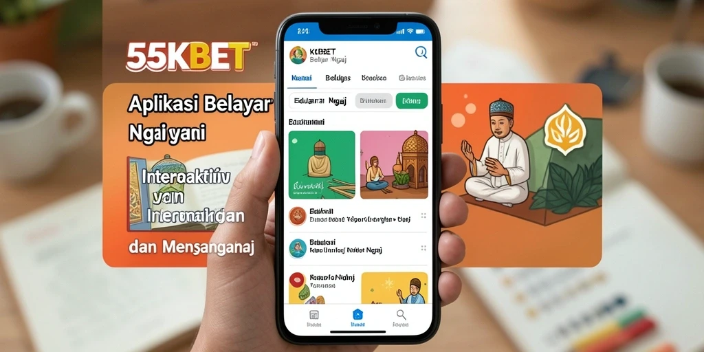 Tampilan antarmuka aplikasi 55KBET untuk belajar ngaji.