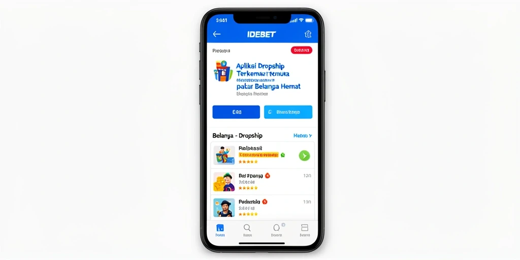 Tampilan antarmuka IDEBET yang menarik dan fungsional untuk Dropship.