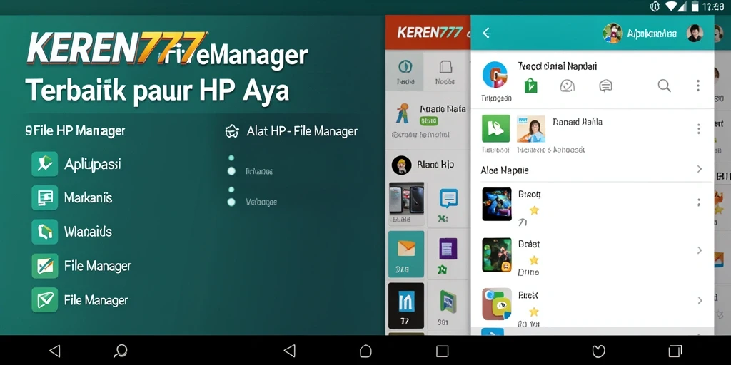 Tampilan antarmuka aplikasi File Manager KEREN777 yang sederhana dan fungsional.