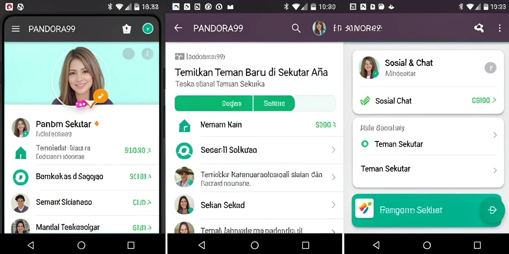Antarmuka PANDORA99 yang sederhana untuk menemukan teman baru.