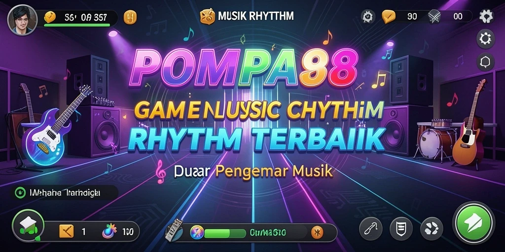 Antarmuka menarik POMPA88 dalam aksi permainan Musik Rhythm.