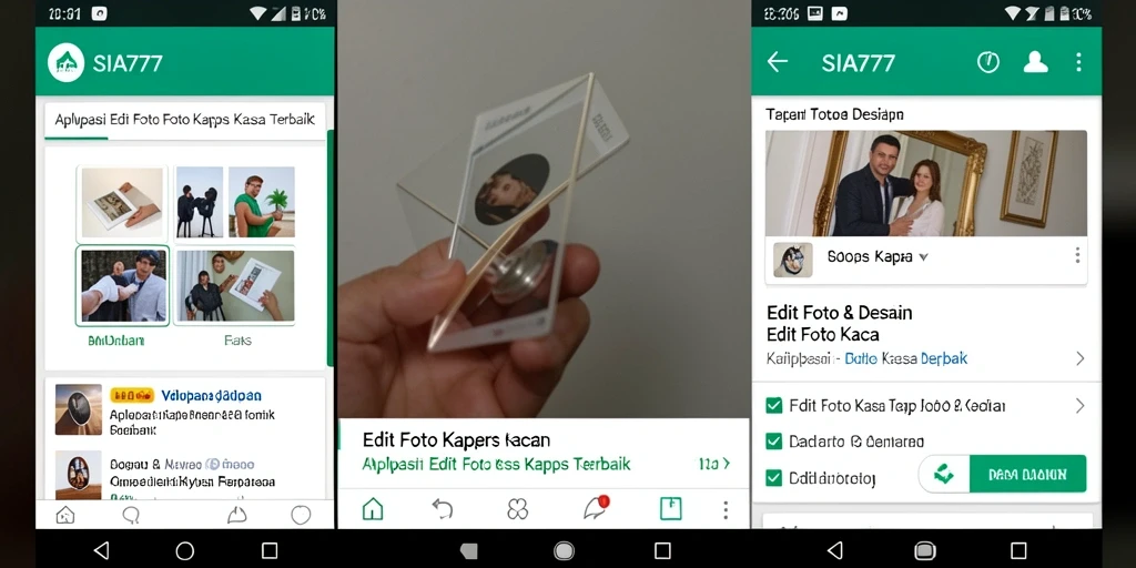Antarmuka SIA777 yang sederhana dan menarik untuk Edit Foto Kertas Kaca.