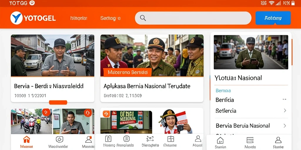 Antarmuka aplikasi YOTOGEL yang menampilkan berita nasional terkini.